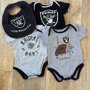 Raiders Baby Onesies - Gray and Black